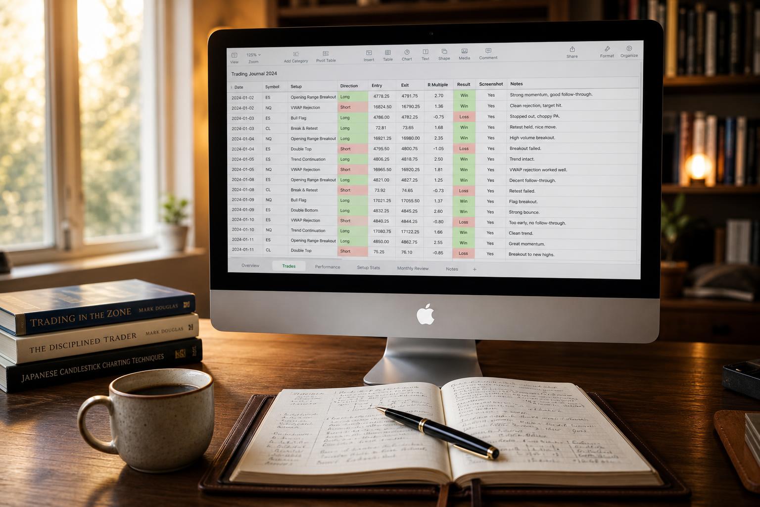 Free trading journal spreadsheet template (Google Sheets + Excel)